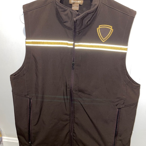 Ariat Zip up vest Men’s Size Medium Brown - Picture 3 of 8